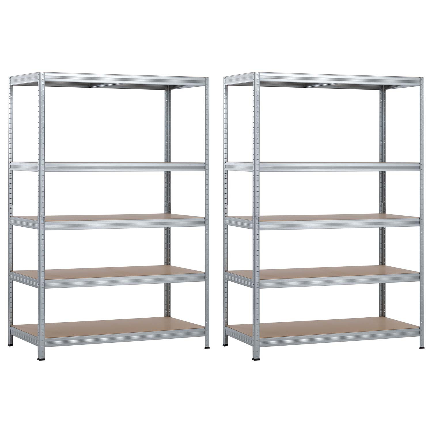 Pack 2 Estanterías Modulares con 5 Baldas Ajustables 180x120x60cm 1250Kg Thinia Home Estanterías 1